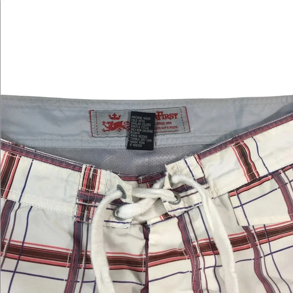 SH529 Mens WEARFIRST Vintage lined Military Cargo Swim Trunks 34 (L)